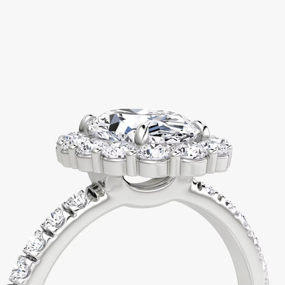 The Floral Halo Oval Pave Engagement Ring