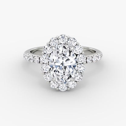 The Floral Halo Oval Pave Engagement Ring