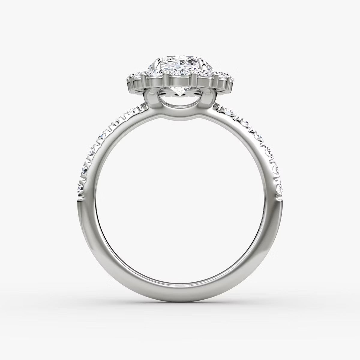 The Floral Halo Oval Pave Engagement Ring