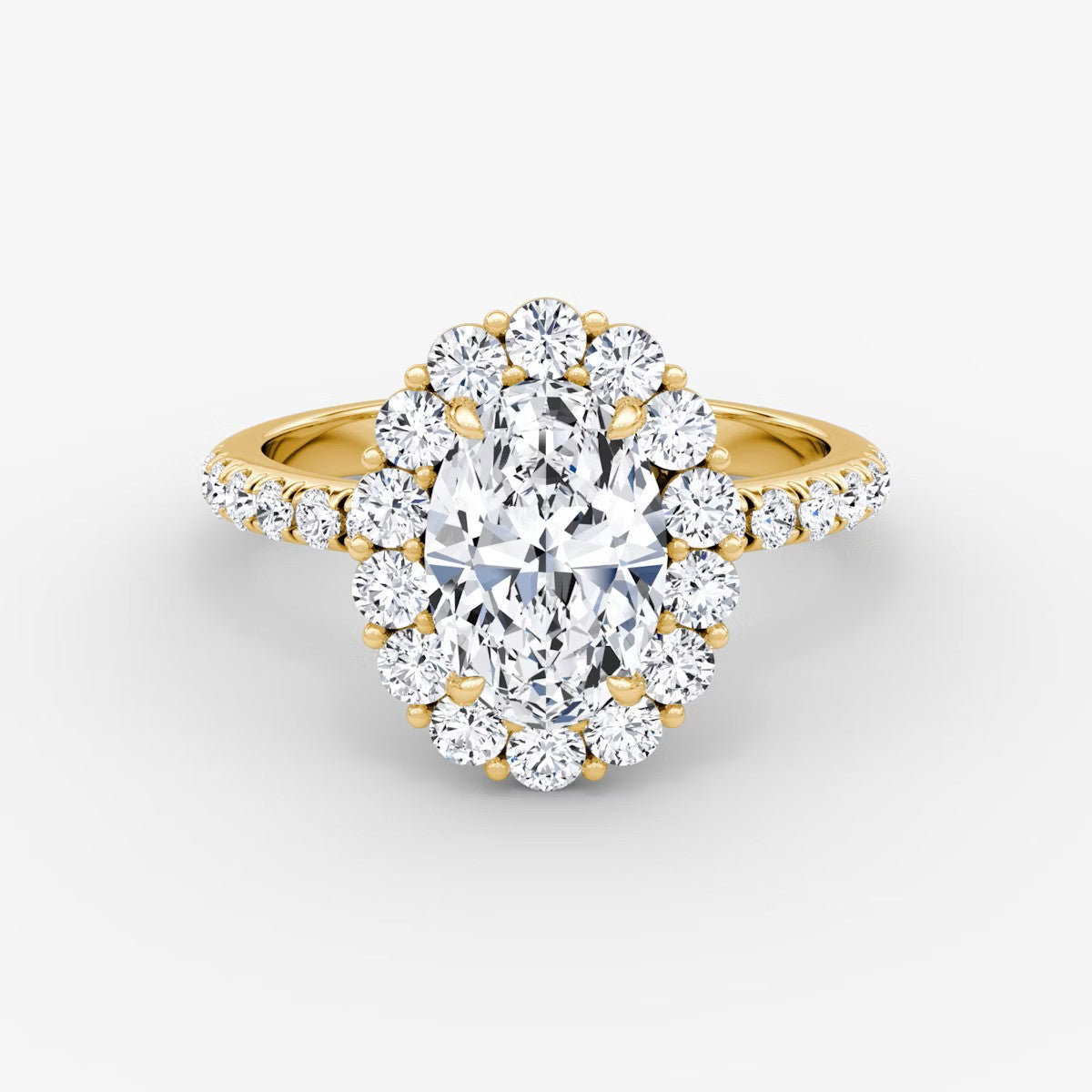 The Floral Halo Oval Pave Engagement Ring