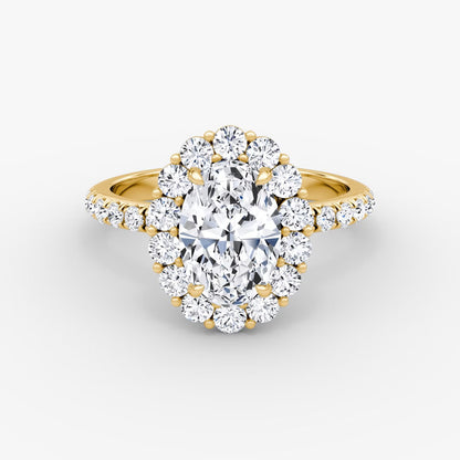 The Floral Halo Oval Pave Engagement Ring