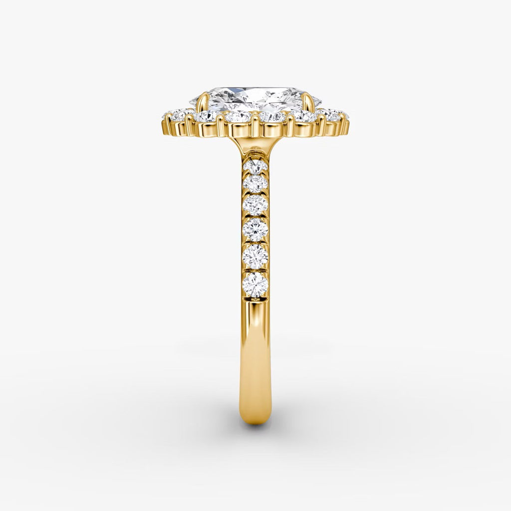 The Floral Halo Oval Pave Engagement Ring