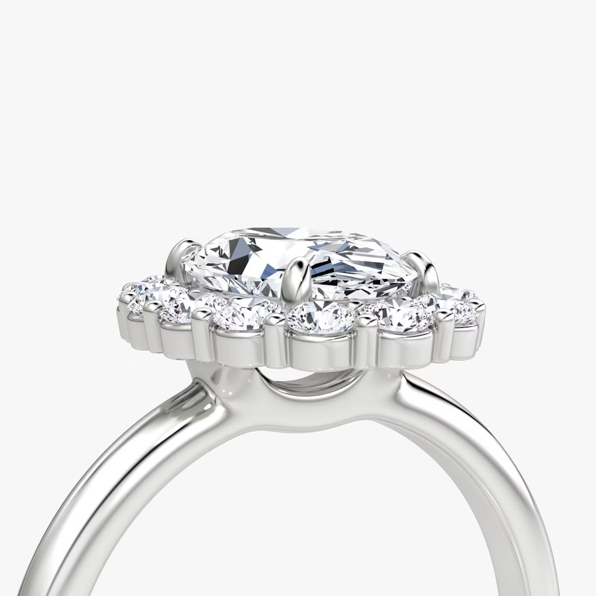 The Floral Halo Oval Engagement Ring