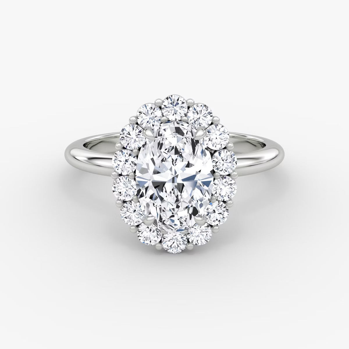 The Floral Halo Oval Engagement Ring