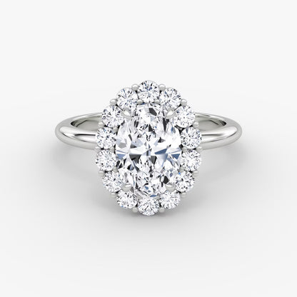 The Floral Halo Oval Engagement Ring