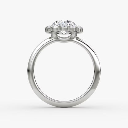 The Floral Halo Oval Engagement Ring