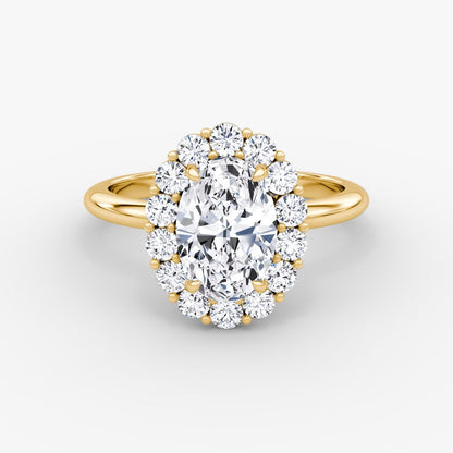 The Floral Halo Oval Engagement Ring