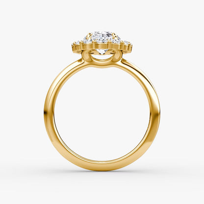 The Floral Halo Oval Engagement Ring