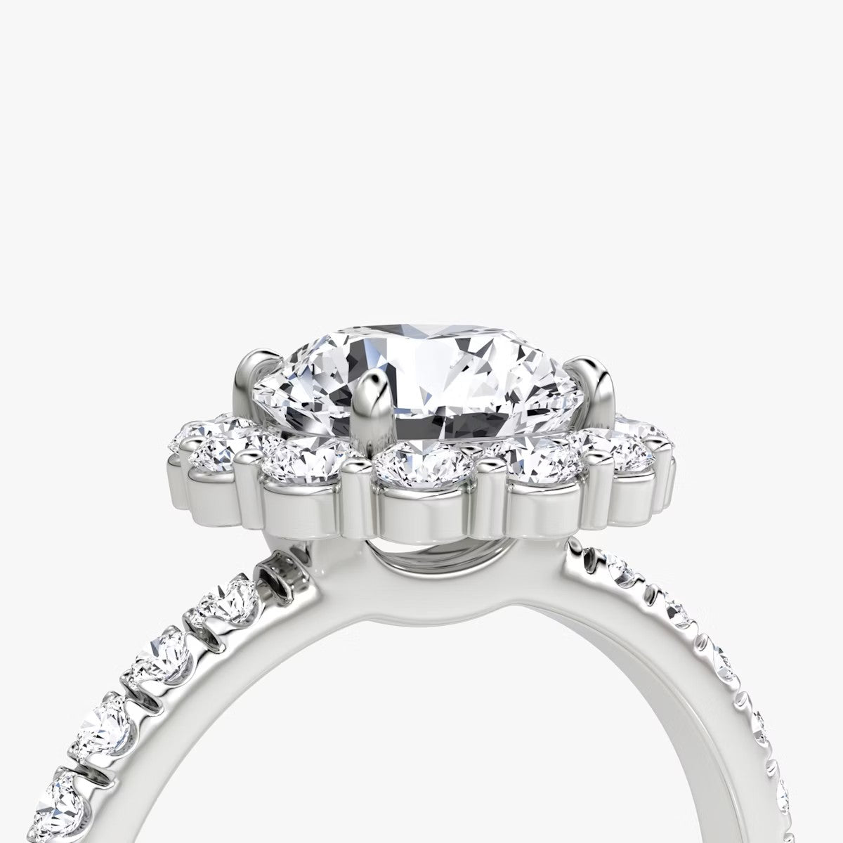 The Floral Halo Round Brilliant Pave Engagement Ring