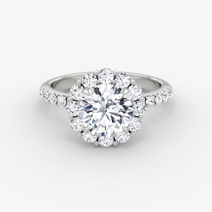 The Floral Halo Round Brilliant Pave Engagement Ring