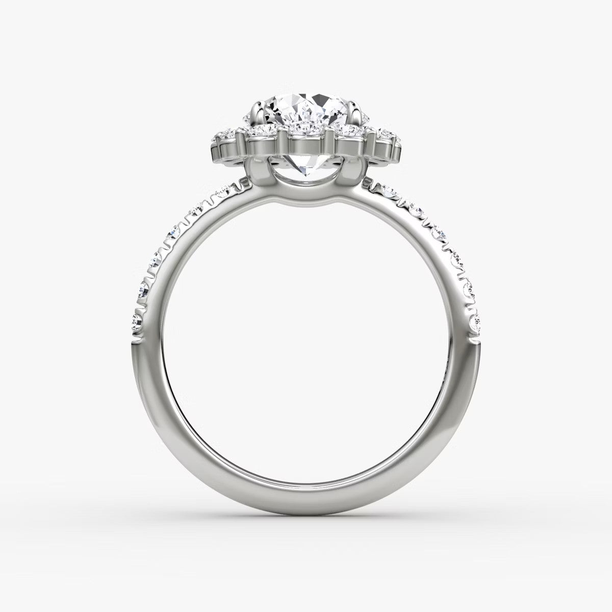 The Floral Halo Round Brilliant Pave Engagement Ring