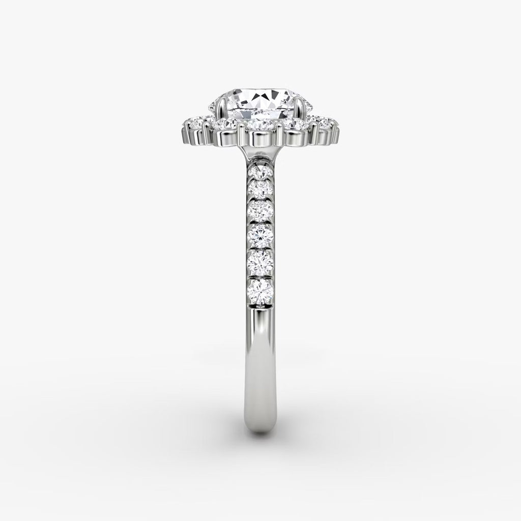 The Floral Halo Round Brilliant Pave Engagement Ring