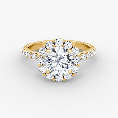 The Floral Halo Round Brilliant Pave Engagement Ring