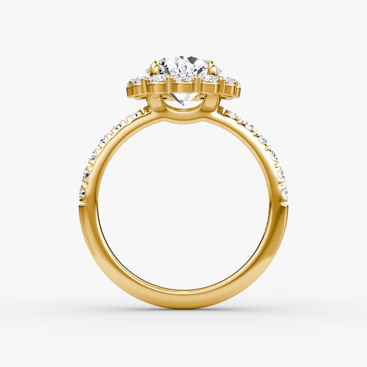 The Floral Halo Round Brilliant Pave Engagement Ring