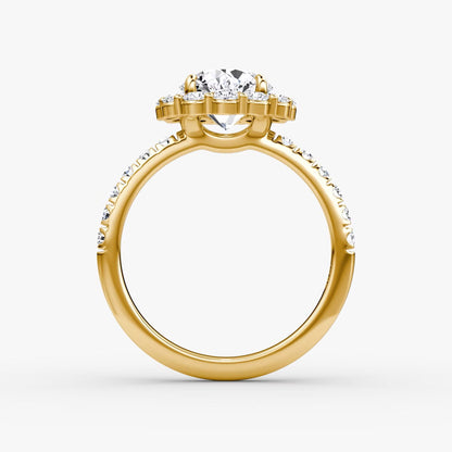 The Floral Halo Round Brilliant Pave Engagement Ring