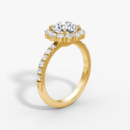 The Floral Halo Round Brilliant Pave Engagement Ring