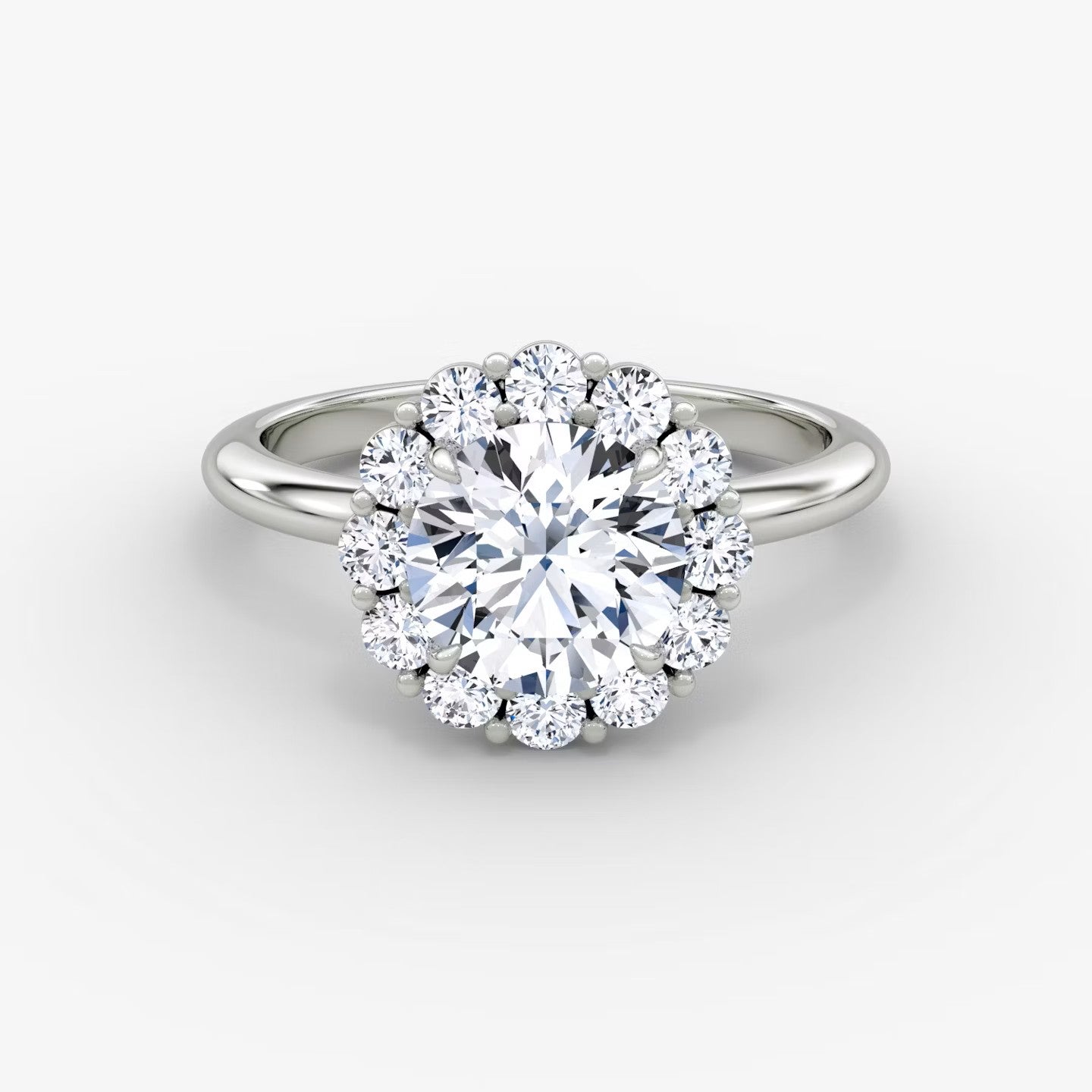 The Floral Halo Round Brilliant Engagement Ring