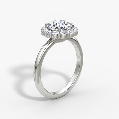 The Floral Halo Round Brilliant Engagement Ring