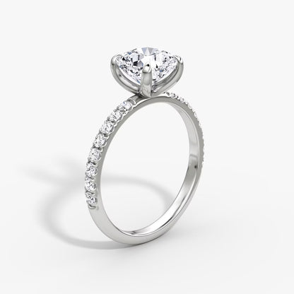 The Classic Cushion Cut Solitaire Pave Engagement Ring