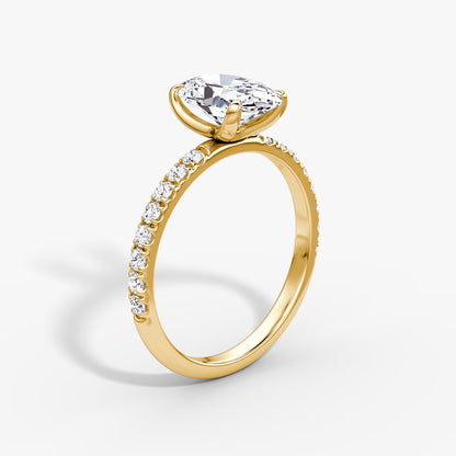 The Classic Oval Solitaire Pave Engagement Ring