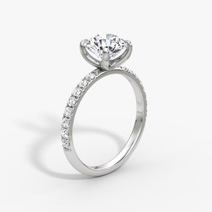 The Classic Round Brilliant Solitaire Pave Engagement Ring