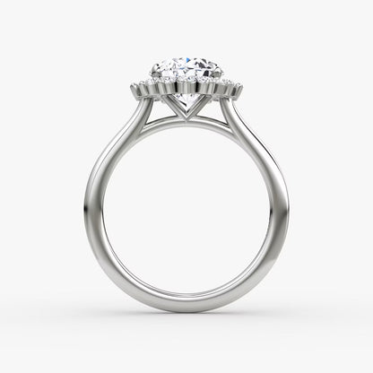 The Floral Halo Cathedral Oval Engagement Ring