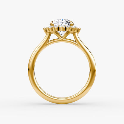 The Floral Halo Cathedral Oval Engagement Ring