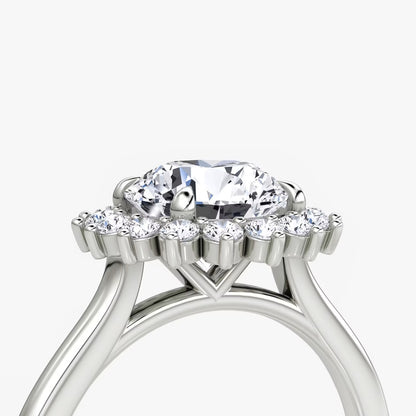 The Floral Halo Cathedral Round Brilliant Engagement Ring