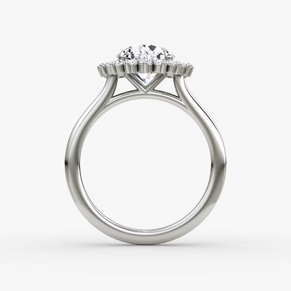 The Floral Halo Cathedral Round Brilliant Engagement Ring