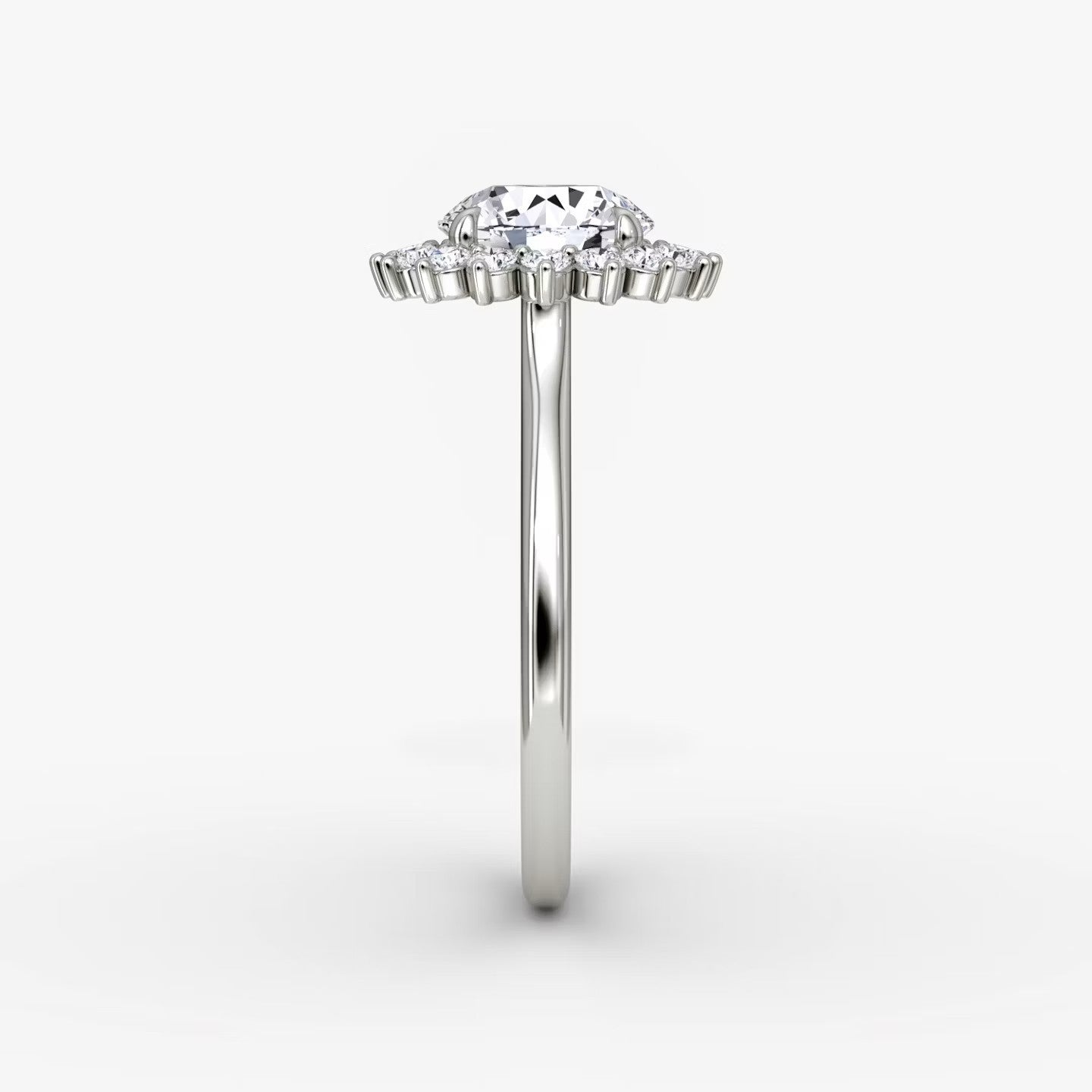 The Floral Halo Cathedral Round Brilliant Engagement Ring