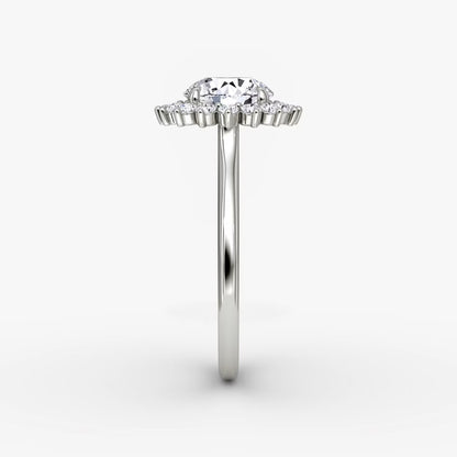 The Floral Halo Cathedral Round Brilliant Engagement Ring