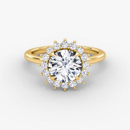 The Floral Halo Cathedral Round Brilliant Engagement Ring