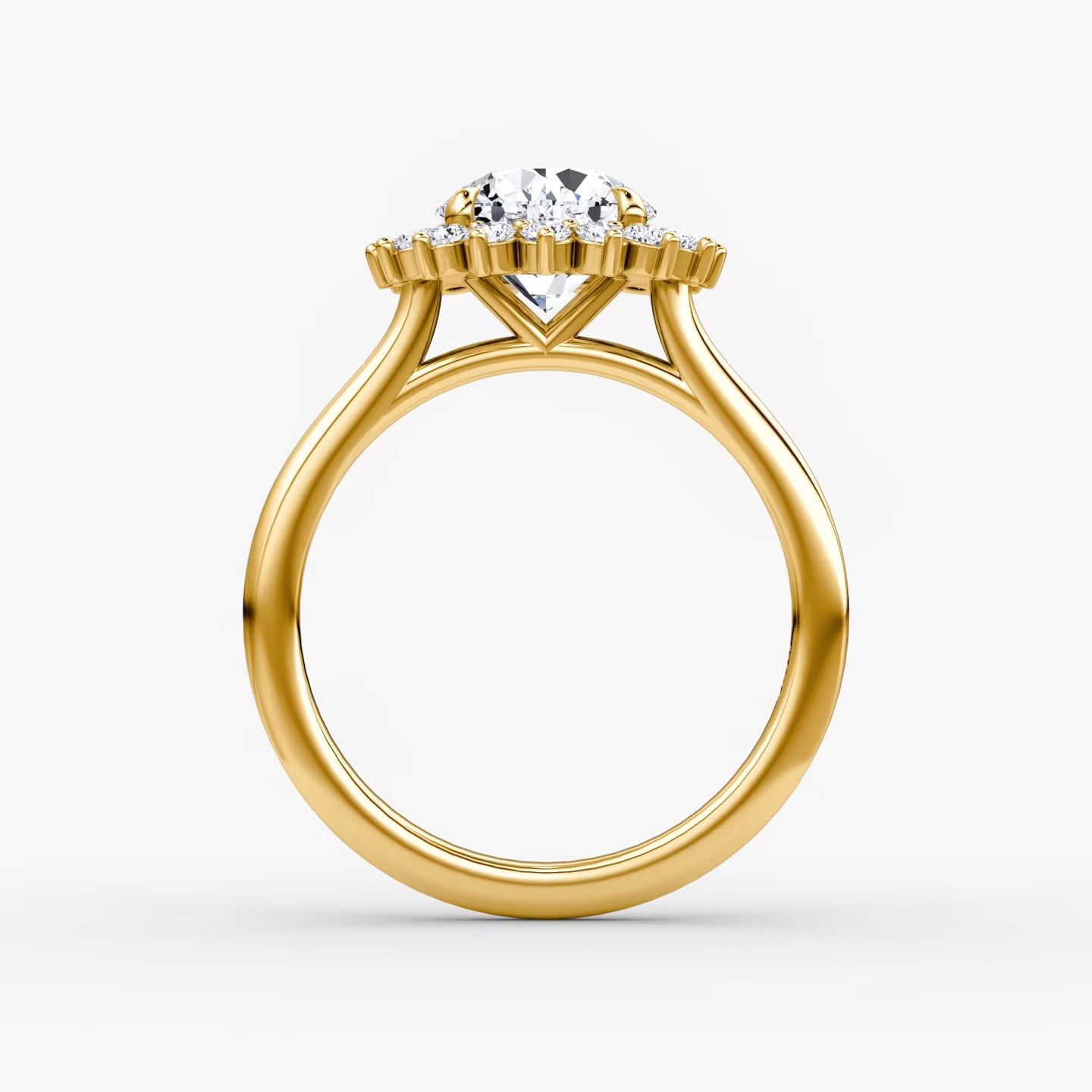 The Floral Halo Cathedral Round Brilliant Engagement Ring