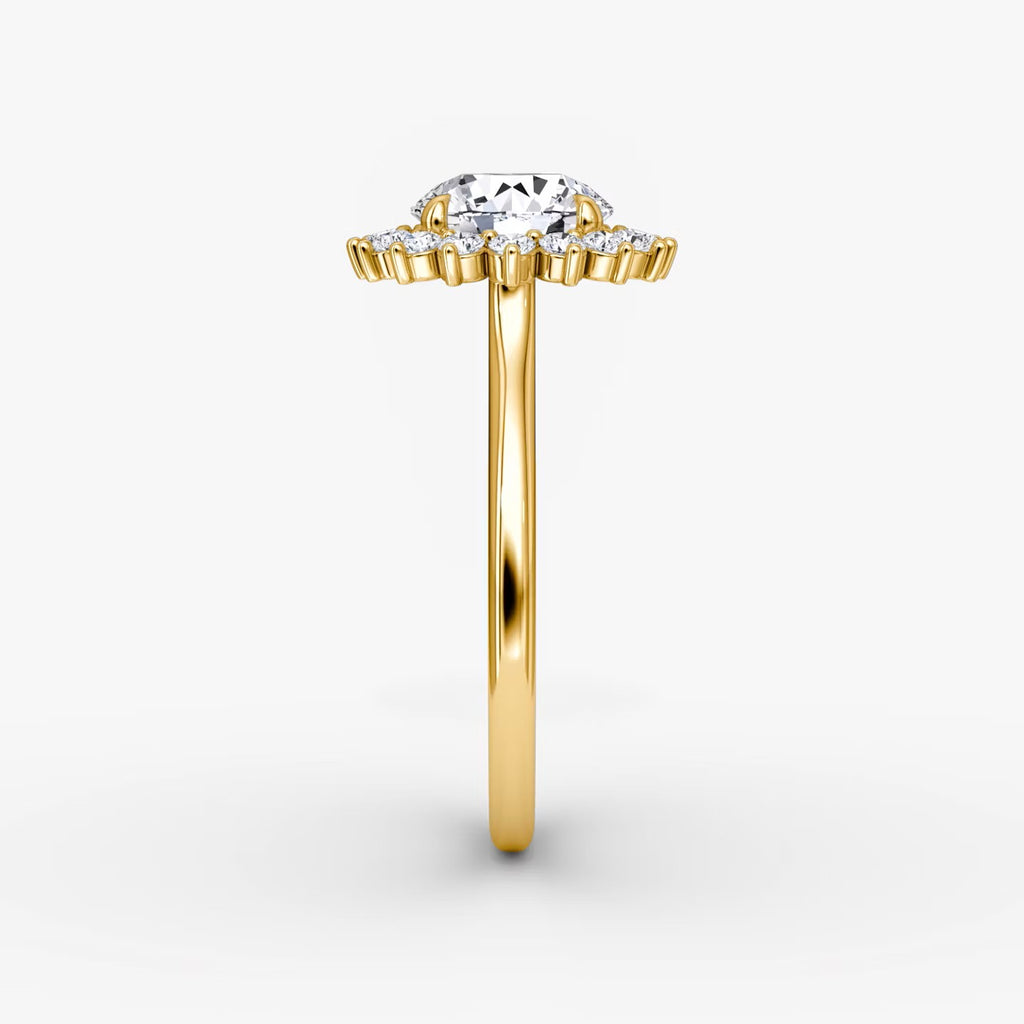 The Floral Halo Cathedral Round Brilliant Engagement Ring