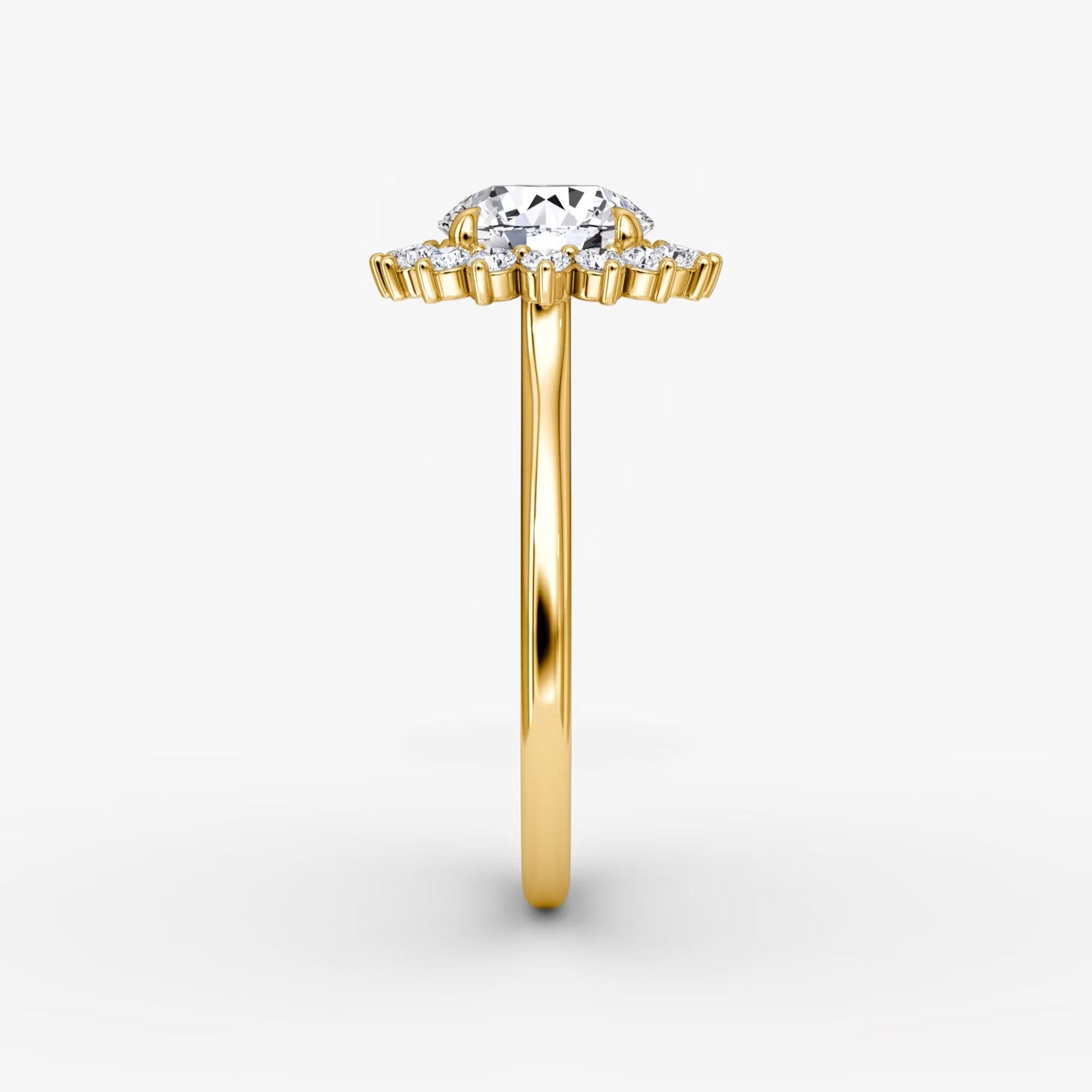The Floral Halo Cathedral Round Brilliant Engagement Ring