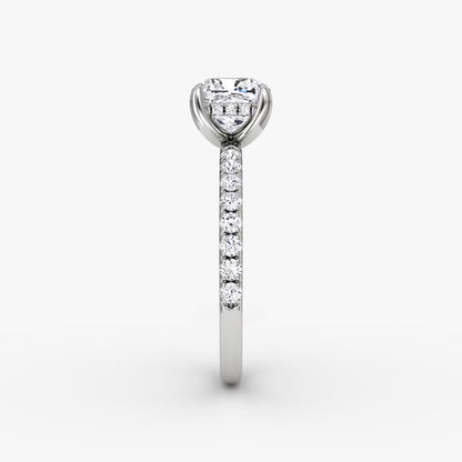 The Classic Cushion Cut Solitaire Hidden Halo Pave Engagement Ring