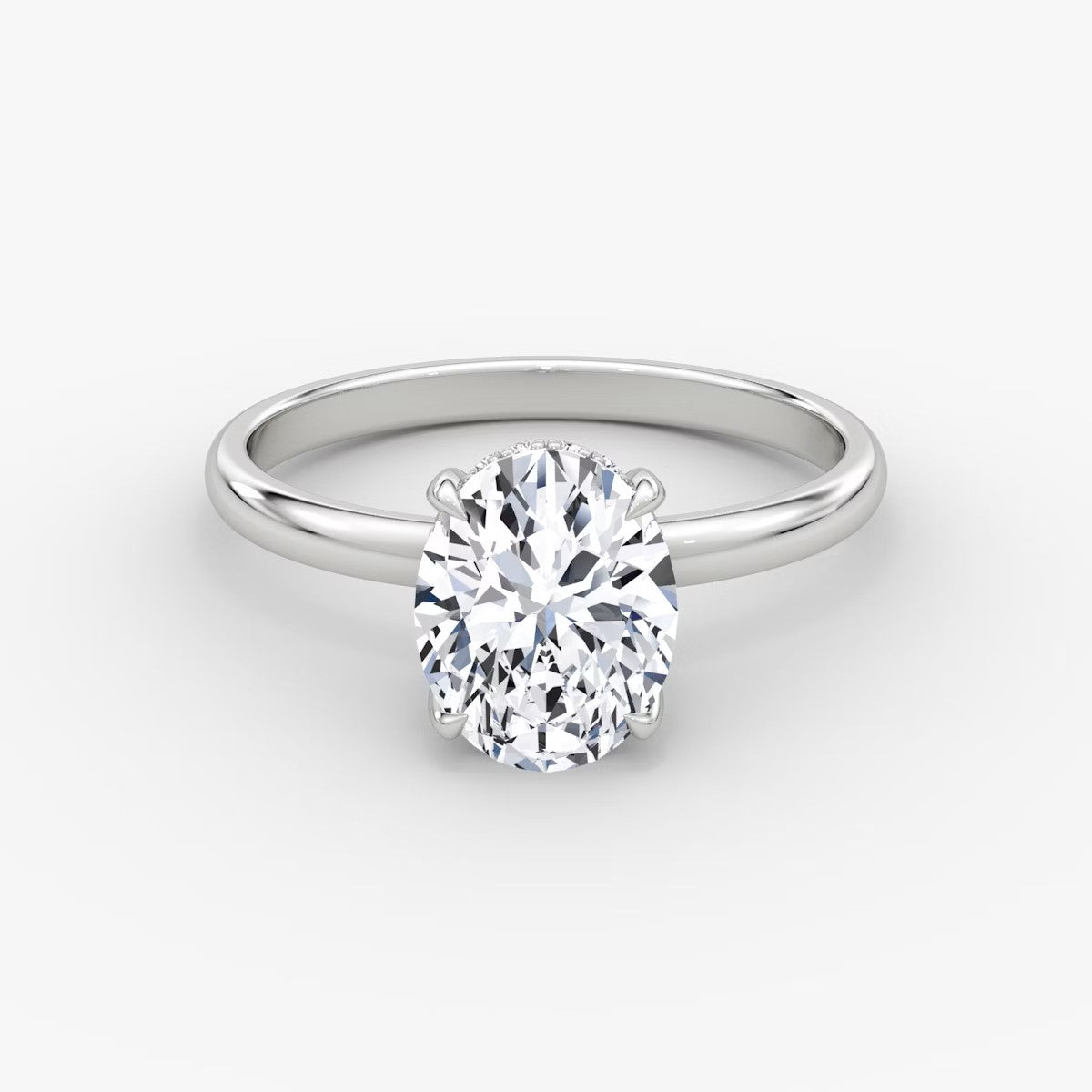 The Classic Oval Solitaire Hidden Halo Engagement Ring