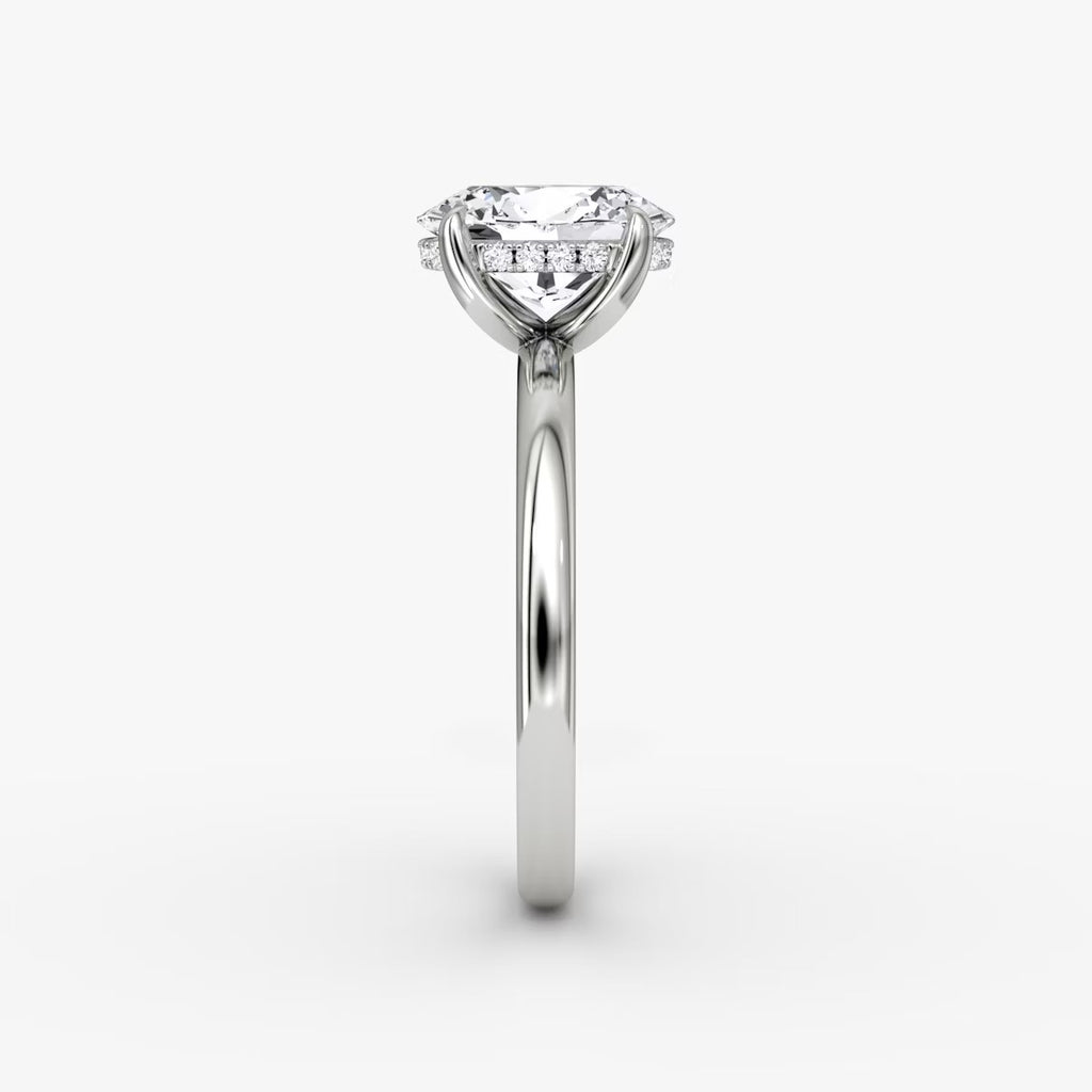 The Classic Oval Solitaire Hidden Halo Engagement Ring