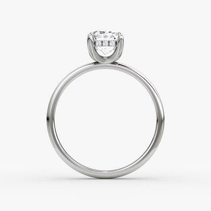 The Classic Emerald Cut Solitaire Hidden Halo Engagement Ring