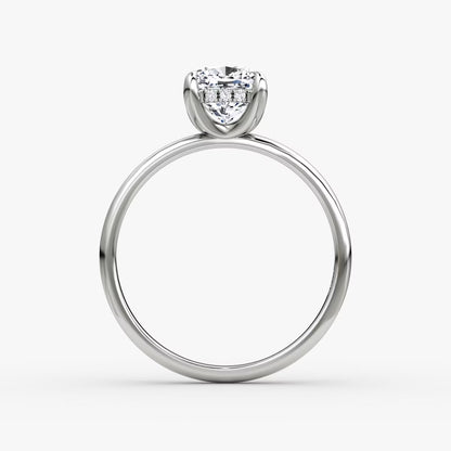 The Classic Cushion Cut Solitaire Hidden Halo Engagement Ring