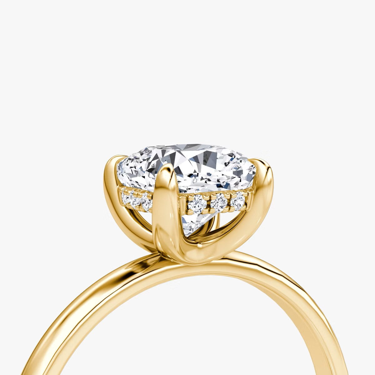 The Classic Cushion Cut Solitaire Hidden Halo Engagement Ring