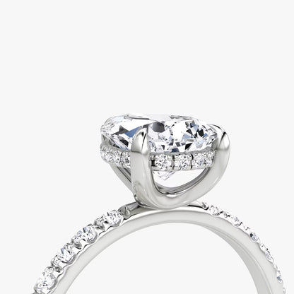 The Classic Pear Solitaire Hidden Halo Pave Engagement Ring