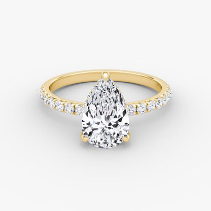 The Classic Pear Solitaire Hidden Halo Pave Engagement Ring