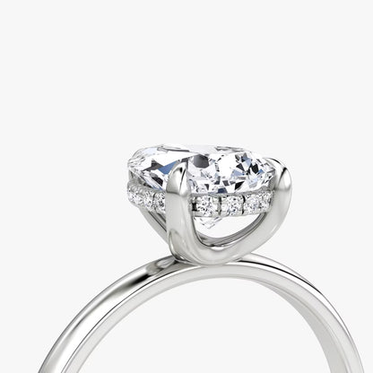 The Classic Pear Solitaire Hidden Halo Engagement Ring