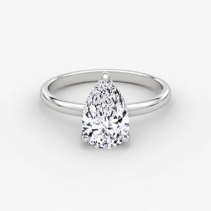 The Classic Pear Solitaire Hidden Halo Engagement Ring