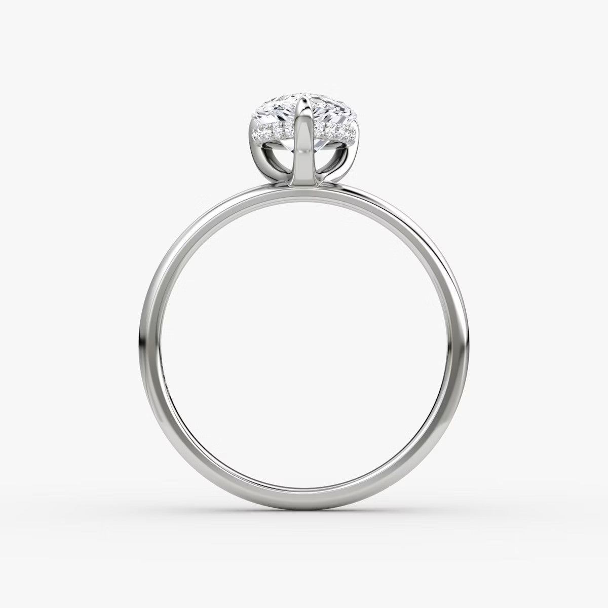 The Classic Pear Solitaire Hidden Halo Engagement Ring