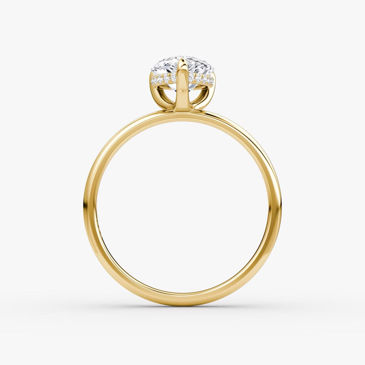 The Classic Pear Solitaire Hidden Halo Engagement Ring