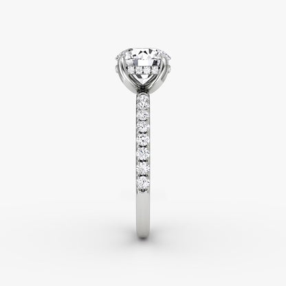 The Classic Round Brilliant Solitaire Hidden Halo Pave Engagement Ring