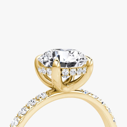 The Classic Round Brilliant Solitaire Hidden Halo Pave Engagement Ring