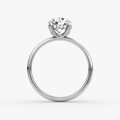 The Classic Round Brilliant Solitaire Hidden Halo Engagement Ring